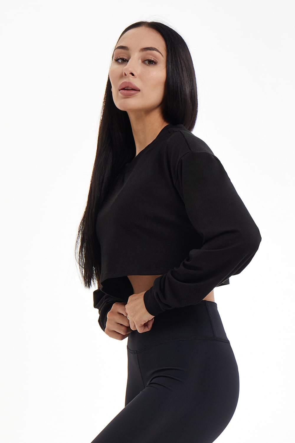 basic-longsleeve-crop-t-shirt-2-min Женская Футболка Логслив Crop Basic для спорта