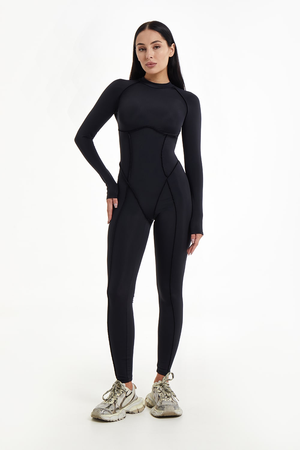 majestic-black-long-sleeve-jumpsuit-1-min_4 Купить Комбинезон Majestic Black Long Sleeve